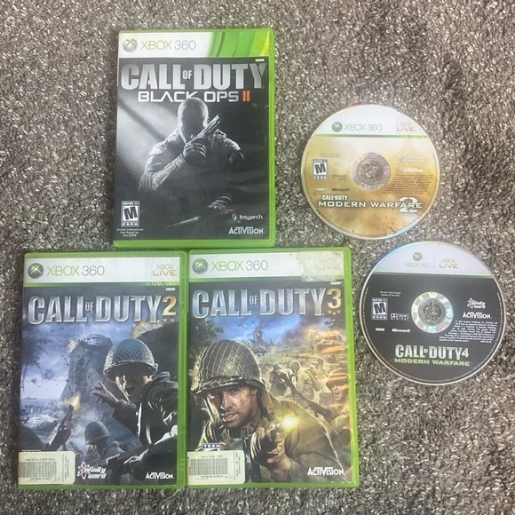 Xbox Other - Call of Duty Xbox 360 Games 2, 3, Black Ops II, Modern Warfare 2 & 4